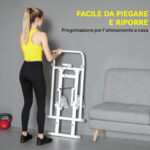 SPORTNOW Κατακόρυφος Αναρρίχησης Stepper Πτυσσόμενος με Ρυθμιζόμενη Λαβή, Αντιολισθητικά Πεντάλ και Οθόνη LCD, Λευκός A90-390V00WT - Image 5
