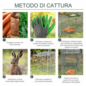 Πτυσσόμενη Μεταλλική Παγίδα - Κλουβί Ζώων με 2 Πόρτες 66 x 24 x 30.5 cm Outsunny AB0-018V00SR - Image 4