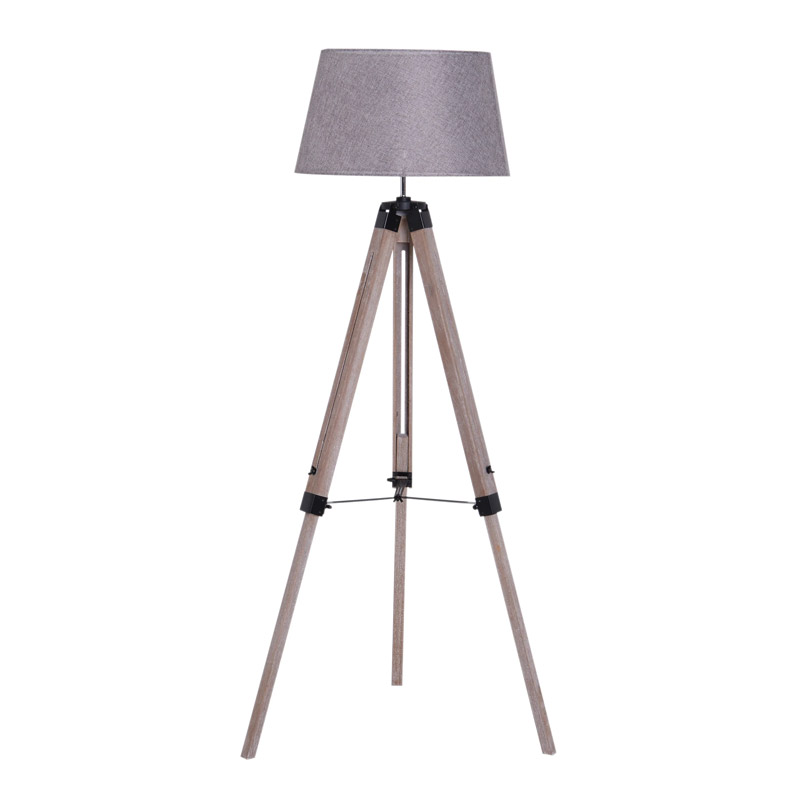 Ξύλινο Τρίποδο Φωτιστικό Δαπέδου με Ρυθμιζόμενο Ύψος 40 W HOMCOM B31-118V01 Ξύλινο Τρίποδο Φωτιστικό Δαπέδου με Ρυθμιζόμενο Ύψος 40 W HOMCOM B31-118V01