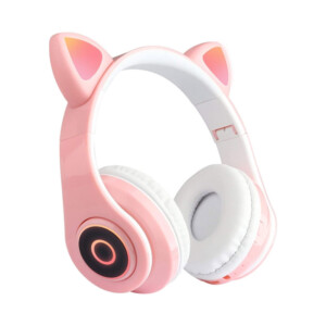 Ασύρματα Ακουστικά Bluetooth Γάτα Χρώματος Ροζ SPM B39-Pink - Image 2