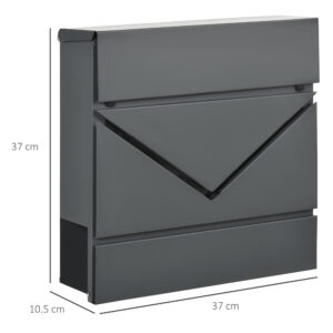 Μεταλλικό Γραμματοκιβώτιο 37 x 10.5 x 37 cm HOMCOM B80-011V00CG - Image 2