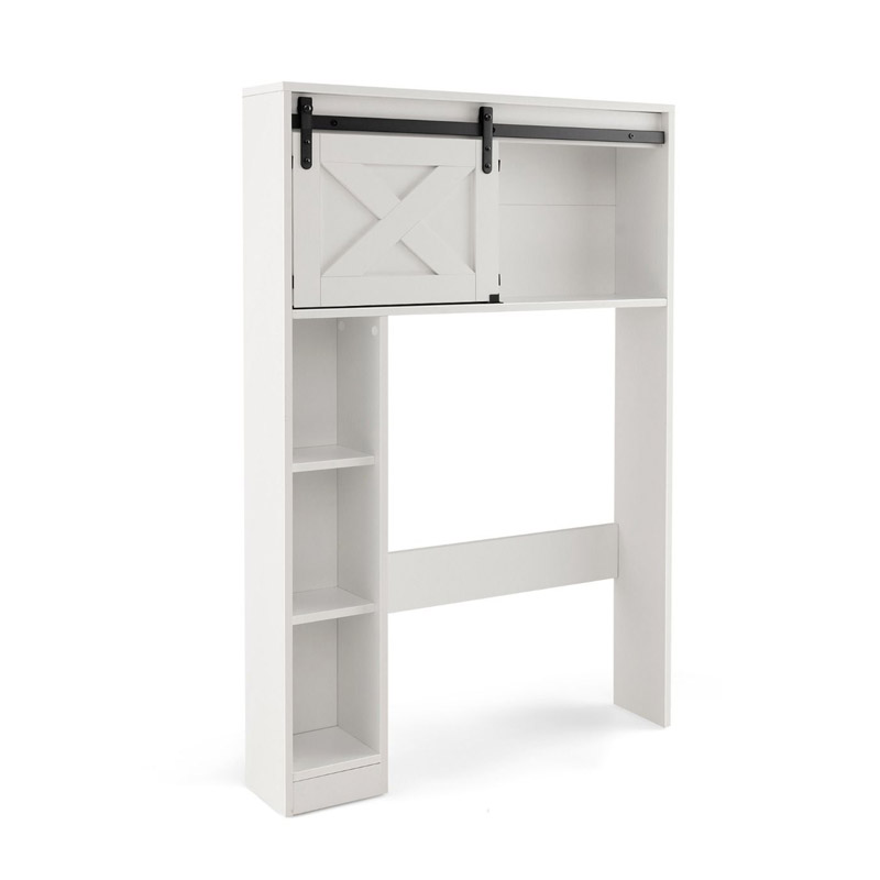 Ξύλινη Εταζέρα Μπάνιου με 3 Ράφια και 2 Ντουλάπια 84 x 17 x 128 cm Costway BA7825WH Ξύλινη Εταζέρα Μπάνιου με 3 Ράφια και 2 Ντουλάπια 84 x 17 x 128 cm Costway BA7825WH