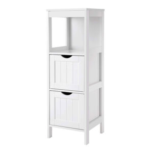 Ραφιέρα Μπάνιου με 3 Ράφια και 2 Συρτάρια 30 x 30 x 89 cm VASAGLE BBC42WT