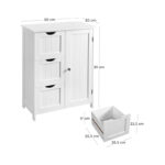Ντουλάπι Μπάνιου με 3 Συρτάρια 60 x 30 x 81 cm VASAGLE BBC49WT - Image 2