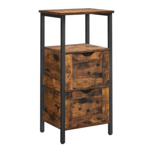 Μεταλλική Ραφιέρα Μπάνιου με 2 Ράφια και 2 Συρτάρια 37 x 30 x 80 cm VASAGLE BBK151B01