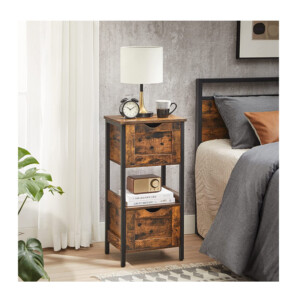 Μεταλλική Ραφιέρα Μπάνιου με 2 Ράφια και 2 Συρτάρια 37 x 30 x 80 cm VASAGLE BBK151B01 - Image 5