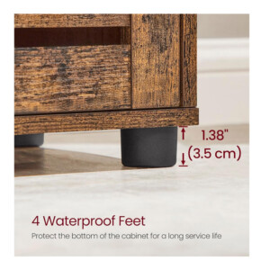 Ξύλινη Στήλη Μπάνιου με 3 Ράφια και 1 Ντουλάπι 30 x 40 x 167 cm VASAGLE BBK160X01V2 - Image 2