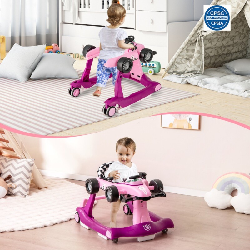 Costway  Πολυλειτουργικό Περπατούρα 4 σε 1 για Μωρά με Ρυθμιζόμενο Ύψος και Ταχύτητα