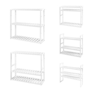 Ξύλινη Ραφιέρα από Μπαμπού με 3 Ρυθμιζόμενα Ράφια 60 x 15 x 54 cm Songmics BCB13W - Image 2