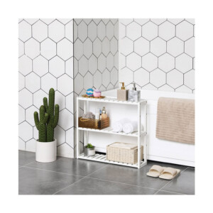 Ξύλινη Ραφιέρα από Μπαμπού με 3 Ρυθμιζόμενα Ράφια 60 x 15 x 54 cm Songmics BCB13W - Image 3