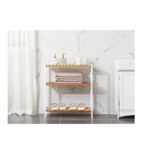 Ξύλινη Ραφιέρα Μπάνιου από Μπαμπού με 3 Ράφια 60 x 26 x 66 cm Songmics BCB33WN - Image 4