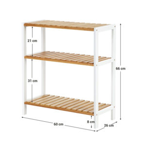 Ξύλινη Ραφιέρα Μπάνιου από Μπαμπού με 3 Ράφια 60 x 26 x 66 cm Songmics BCB33WN - Image 5