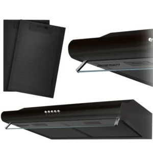 Berdsen Εντοιχισμένος απορροφητήρας κουζίνας - απορροφητήρας 50 εκ. BE-10-A μαύρος BE-10A-Black