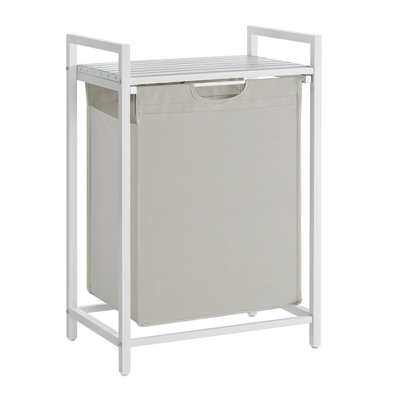 Μεταλλικό Καλάθι Απλύτων με 1 Ράφι 50 x 33 x 72 cm Χρώματος Λευκό VASAGLE BLH101W01 Μεταλλικό Καλάθι Απλύτων με 1 Ράφι 50 x 33 x 72 cm Χρώματος Λευκό VASAGLE BLH101W01