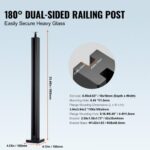 VEVOR Σφιγκτήρας Γυαλιού 35.83" για 0.39"-0.47" Γυαλί Μαύρο  BLLGZHS85CM17TL07V0 - Image 5