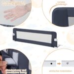 Costway Πτυσσόμενο Κάγκελο Κρεβατιού 152 εκ. για Παιδιά με Ασφαλή Στήριξη και Άνεση BS10042GR - Image 3