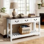 VEVOR Ξύλινη Κονσόλα 120 x 30 x 80 cm με Συρτάρια και Ράφι