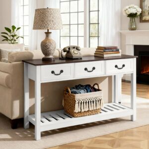 VEVOR Ξύλινη Κονσόλα 120 x 30 x 80 cm με Συρτάρια και Ράφι