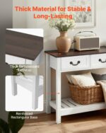 VEVOR Ξύλινη Κονσόλα 120 x 30 x 80 cm με Συρτάρια και Ράφι, Καφέ-Λευκό BSXGZEKNSFCTTF2IY001V0 - Image 5