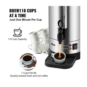 Βραστήρας για Καφέ Φίλτρου και Τσάι 16.4 Lt 1500 W 22 x 48.9 cm VEVOR BSYK110SUS304EMWKV2 - Image 3