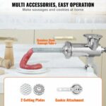 Χειροκίνητος Κρεατομηχανή VEVOR από Ανοξείδωτο Ατσάλι με Εξαρτήματα για Λουκάνικα & Μπισκότα  BXGSDJRJYS30TU4B1V0 - Image 5
