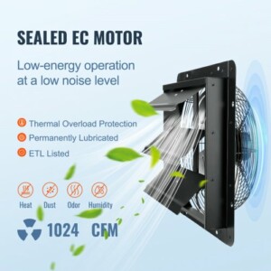 VEVOR  Ανεμιστήρας Εξαερισμού Τοίχου 356 mm με Τηλεχειριστήριο EC BYCSPQSDJEC14Y5NAV2 - Image 4