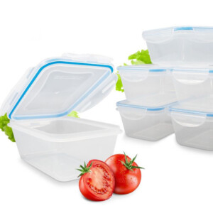 Σετ Φαγητοδοχεία 5 Τεμαχίων με Αεροστεγές Κλείσιμο - Διάφανο/Γαλάζιο C-FHD4007K CLASSBACH - Image 2