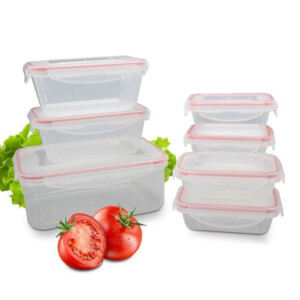 Σετ Φαγητοδοχεία 7 Τεμαχίων με Αεροστεγές Κλείσιμο - Διάφανο/Κόκκινο C-FHD4008K CLASSBACH - Image 2