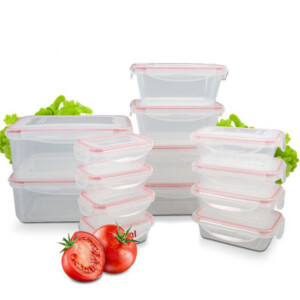 Σετ Φαγητοδοχεία 14 Τεμαχίων με Αεροστεγές Κλείσιμο - Διάφανο/Κόκκινο C-FHD4009K CLASSBACH - Image 2