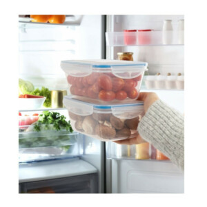 Σετ 6 Πλαστικά Δοχεία Φαγητού 1L με Καπάκια 19.5 x 7.6 x 13cm - Διάφανο/Μπλε C-FHD4023K CLASSBACH - Image 2