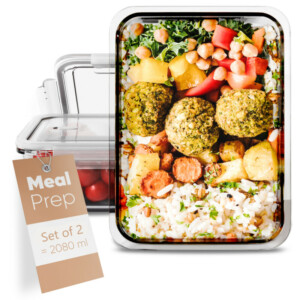 Σετ 2 Γυάλινα Δοχεία Φαγητού 1.04L με Καπάκια C-FHD4024G CLASSBACH