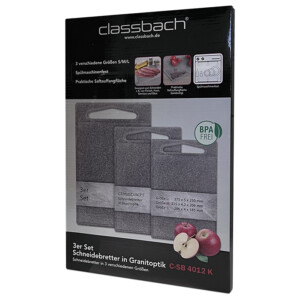 Σετ Επιφάνειες Κοπής 3 Τεμαχίων σε Ανοιχτό Γκρι C-SB4012K-Lgrey CLASSBACH - Image 2