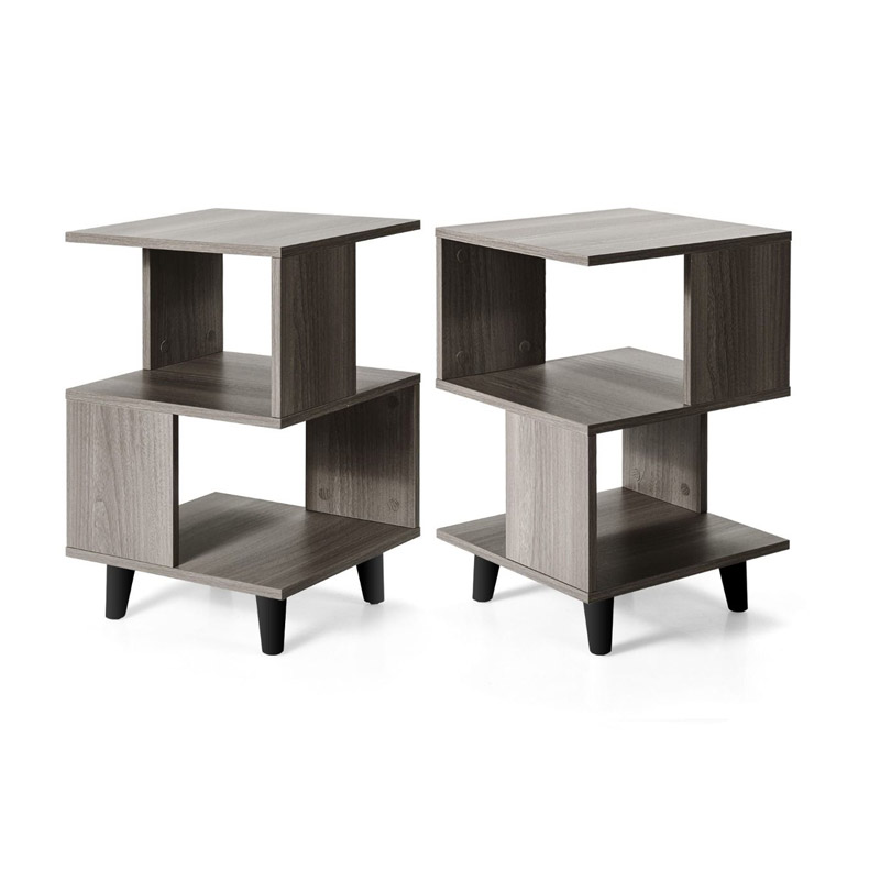 Σετ Ξύλινα Κομοδίνα με 2 Ράφια 40 x 40 x 64 cm 2 τμχ Costway CB10236 Σετ Ξύλινα Κομοδίνα με 2 Ράφια 40 x 40 x 64 cm 2 τμχ Costway CB10236