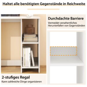 Costway  Μικρό Γραφείο Υπολογιστή 80 εκ. με Διπλό Ράφι και Σταθερή Κατασκευή CB10516WH - Image 5