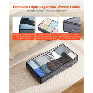 VEVOR Σετ 6 Στοιβαζόμενα Κουτιά Οργάνωσης Υποδημάτων 90L με Διαφανές Καπάκι για Κάτω από το Κρεβάτι CDCWFBWFBWL3F65TO001V0 - Image 2