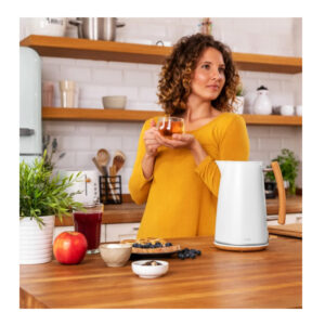 Ασύρματος Ηλεκτρικός Βραστήρας από Ανοξείδωτο Ατσάλι 1.7 Lt Cecotec Thermosense 400 White Woody CEC-01480 - Image 3