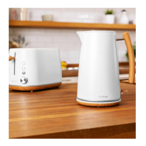 Ασύρματος Ηλεκτρικός Βραστήρας από Ανοξείδωτο Ατσάλι 1.7 Lt Cecotec Thermosense 400 White Woody CEC-01480 - Image 4