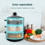 Ηλεκτρικός Ατμομάγειρας 1300W με 3 Δοχεία από Ανοξείδωτο Ατσάλι 10lt Vapovita SteelPot CEC-100072 Cecotec - Image 5