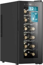 Συντηρητής Κρασιών 12 Φιαλών με LED Φωτισμό Bolero GrandSommelier 1250 CoolCrystal CEC-100098 Cecotec