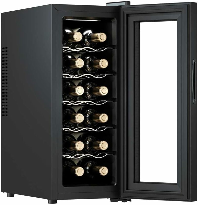 Συντηρητής Κρασιών 12 Φιαλών με LED Φωτισμό Bolero GrandSommelier 1250 CoolCrystal CEC-100098 Cecotec - Image 3