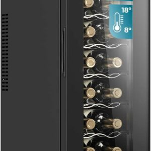 Συντηρητής Κρασιών 12 Φιαλών με LED Φωτισμό Bolero GrandSommelier 1250 CoolCrystal CEC-100098 Cecotec