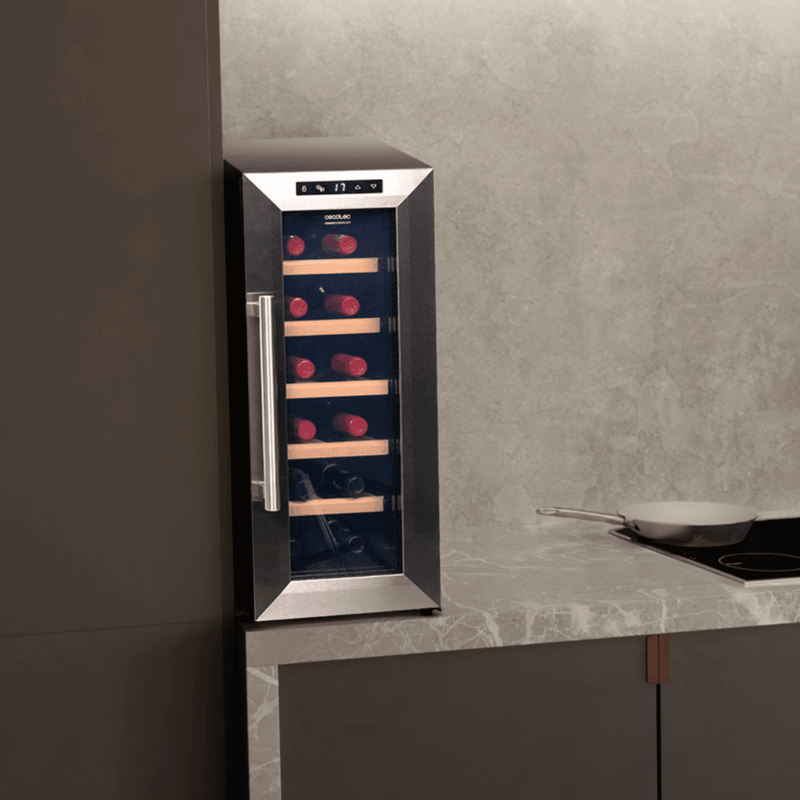 CECOTEC  Συντηρητής Κρασιών Bolero GrandSommelier 1270 CoolWood  Χωρητικότητα 12 Φιαλών και Θερμοηλεκτρική Ψύξη, Ρυθμιζόμενη Θερμοκρασία και Εσωτερικό LED Φωτισμό  CEC-100099 - Image 4