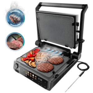 Cecotec Ηλεκτρική Γκριλιέρα Rock'nGrill 2000 Smash PerfectCook 2000W με Αφαιρούμενες Πλάκες και με αισθητήρα θερμοκρασίας