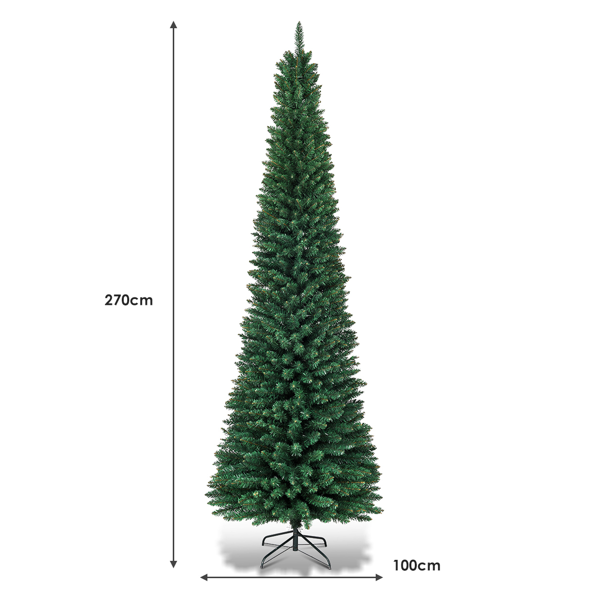 Costway 270εκ Τεχνητό Χριστουγεννιάτικο Δέντρο Πράσινο με Μεταλλική Βάση CM20657 Costway 270εκ Τεχνητό Χριστουγεννιάτικο Δέντρο Πράσινο με Μεταλλική Βάση CM20657