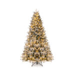 Costway 270 εκ Τεχνητό Χριστουγεννιάτικο Δέντρο με Φωτισμό και Χιόνι