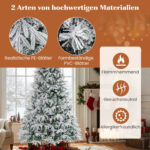 Costway 270 εκ Τεχνητό Χριστουγεννιάτικο Δέντρο με Φωτισμό και Χιόνι, Έλατο με Θερμόλευκα LED Φώτα CM25199DE-9 - Image 5