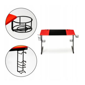 Μεταλλικό Γραφείο Gaming με Ξύλινη Επιφάνεια 160 x 60 x 73 cm ModernHome CN-1911 - Image 3