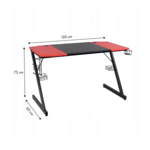 Μεταλλικό Γραφείο Gaming με Ξύλινη Επιφάνεια 160 x 60 x 73 cm ModernHome CN-1911 - Image 4