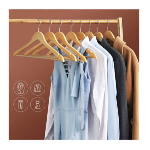 Σετ Ξύλινες Κρεμάστρες Ρούχων 10 τμχ Songmics CRW001-10 - Image 3