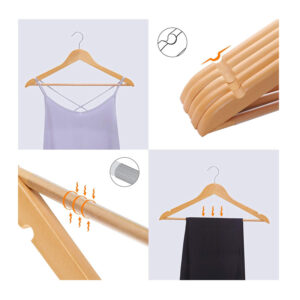 Σετ Ξύλινες Κρεμάστρες Ρούχων 10 τμχ Songmics CRW001-10 - Image 4